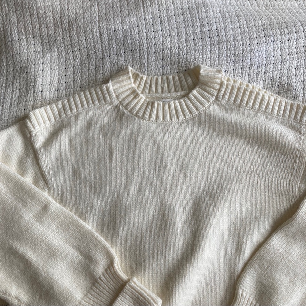 Anthropologie open shoulder white sweater, NWT - Picture 6 of 14